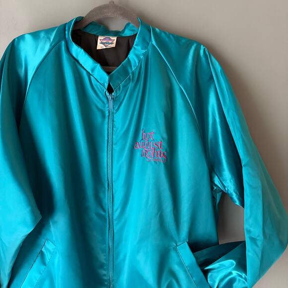 Vintage 1992 HOT AUGUST NIGHTS Men's XXL Blue Bomber Jacket Reno Classic Cars - Picture 11 of 11